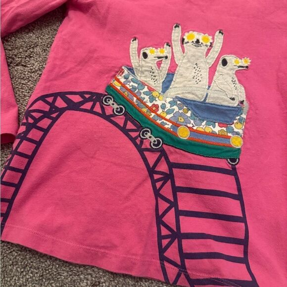 Mini Boden Lemur Giraffe Amusement Park Appliqué Top Sz 6-7 - Picture 4 of 5